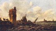 Jan van Goyen A View on the Maas near Dordrecht oil painting on canvas